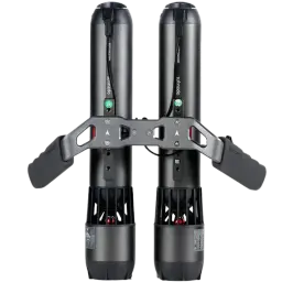 Waydoo - Double support pour scooters sous-marins, cadre noir en aluminium avec poignées latérales, fixations robustes et indicateurs visibles pour montage