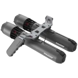 Waydoo - Double support pour scooters sous-marins, cadre en aluminium avec deux propulseurs cylindriques gris, grilles de protection et poignées ergonomiques
