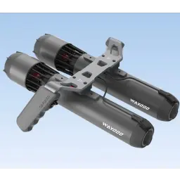 Waydoo - Double support pour scooters sous-marins avec deux propulseurs parallèles, poignée ergonomique, plaque de fixation centrale et corps gris robuste
