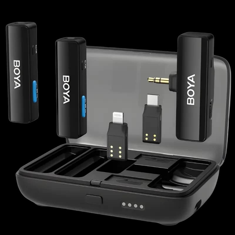 Boya LINK - Système de microphone sans fil All-in-One (USB-C / Lightning / Jack 3,5 mm)