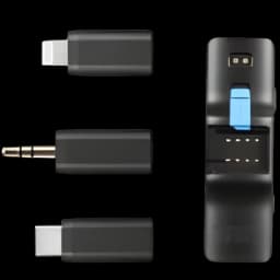 Adaptateurs Boya LINK: modules USB-C, Lightning et jack 3,5 mm avec boîtier de charge compact, rangements dédiés et indicateur LED pour micro sans fil