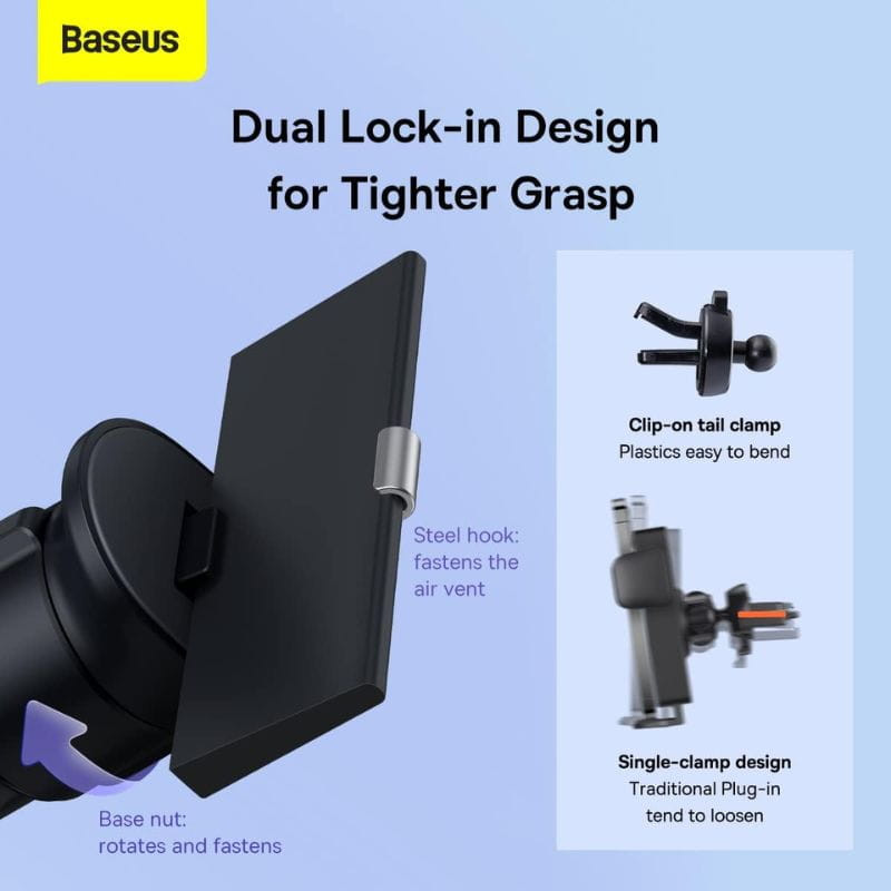 Baseus Support Voiture Grille Metal Age Gravity Air 2 Noir - Ítem5