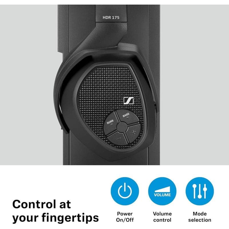 Control lateral de Sennheiser RS175-U Transmisor Negro