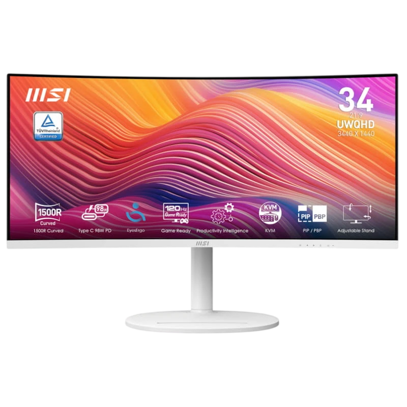 MSI Modern MD342CQPW 34 2K QHD VA Curvo UltraWide 120 Hz Freesync Premium - Item