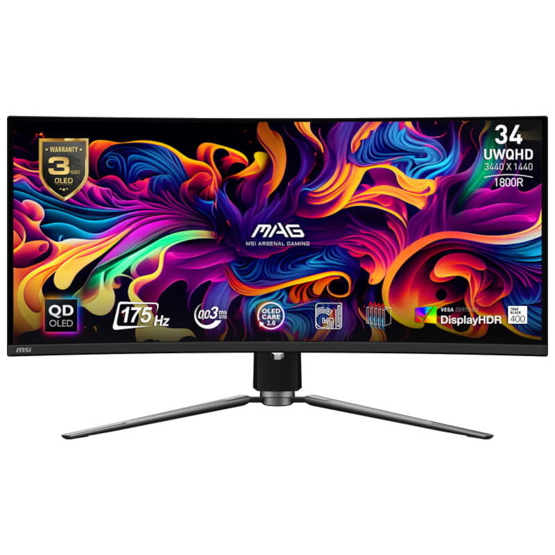 MSI MAG 341CQPDE 34 QD-OLED 2K QHD Curvo UltraWide 175 Hz - Ítem