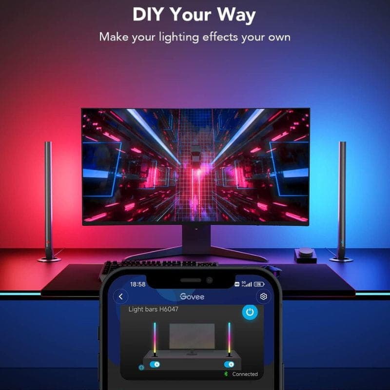 Govee H6047 RGBIC - Barras de luz Gaming con app