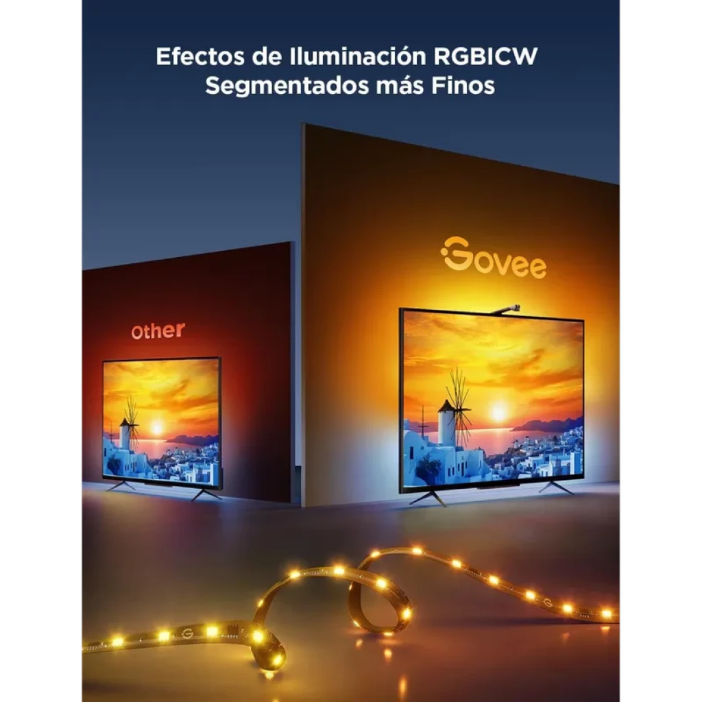 Govee H6099 Backlight 3 Lite RGBICW Wifi Bluetooth - Retroiluminación LED para TV - Ítem2