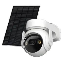 Imou Cell Pt Lite com painel solar, câmara exterior 2K QHD, lente dupla, focos LED, caixa branca IP66, bateria 5000 mAh, montagem orientável e compacta
