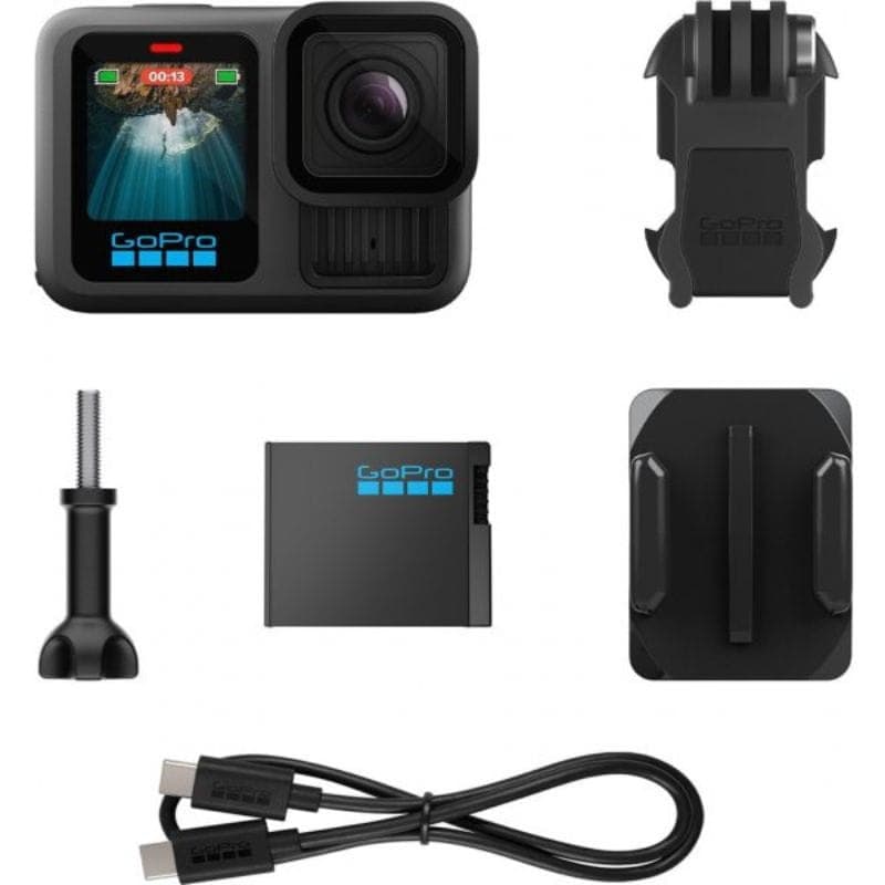 GoPro Hero 13 Black 5.3K Ultra HD 27,6 MP Noir. Contenu du paquet.
