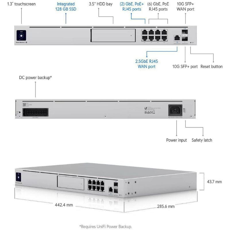 Ubiquiti UniFi Dream Machine Special Edition 3.5 Gbps PoE - Switch - Ítem1