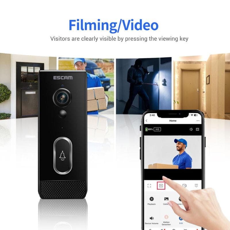 Escam V5 Tuya - Timbre inalámbrico inteligente. Graba vídeo.