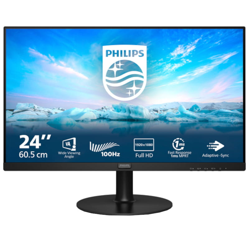 Philips V Line 241V8LAB/00 23.8 FullHD VA 100 Hz Preto - Monitor PC - Item