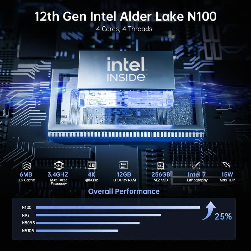 AceMagic T8 Plus Intel Alder Lake N100 16Go/512Go - Ítem1