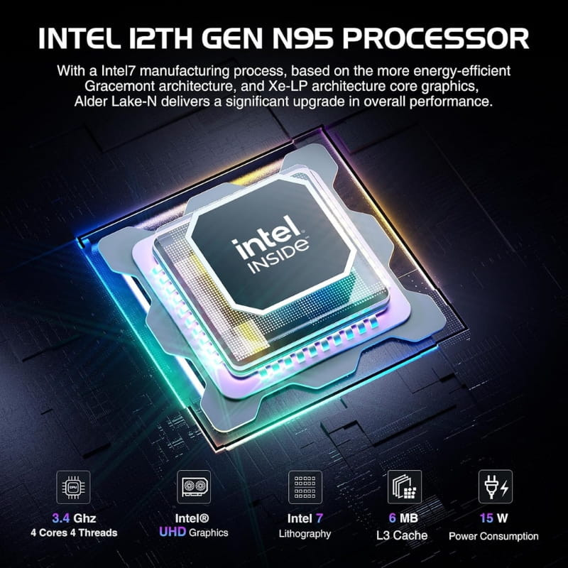 AceMagic AK1 Plus Intel Alder Lake N95 16Go/512Go Noir - Ítem1