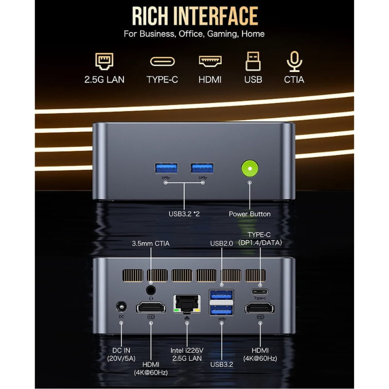 GMKtec NucBox M3 Plus Intel i9-12900HK/Sin RAM/Sin SSD Barebone - Mini PC - Ítem5