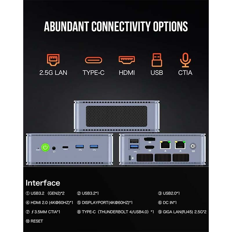 GMKtec NucBox K6 Ryzen 7 7840HS/64GB/2TB Cinzento - Mini PC - Item2
