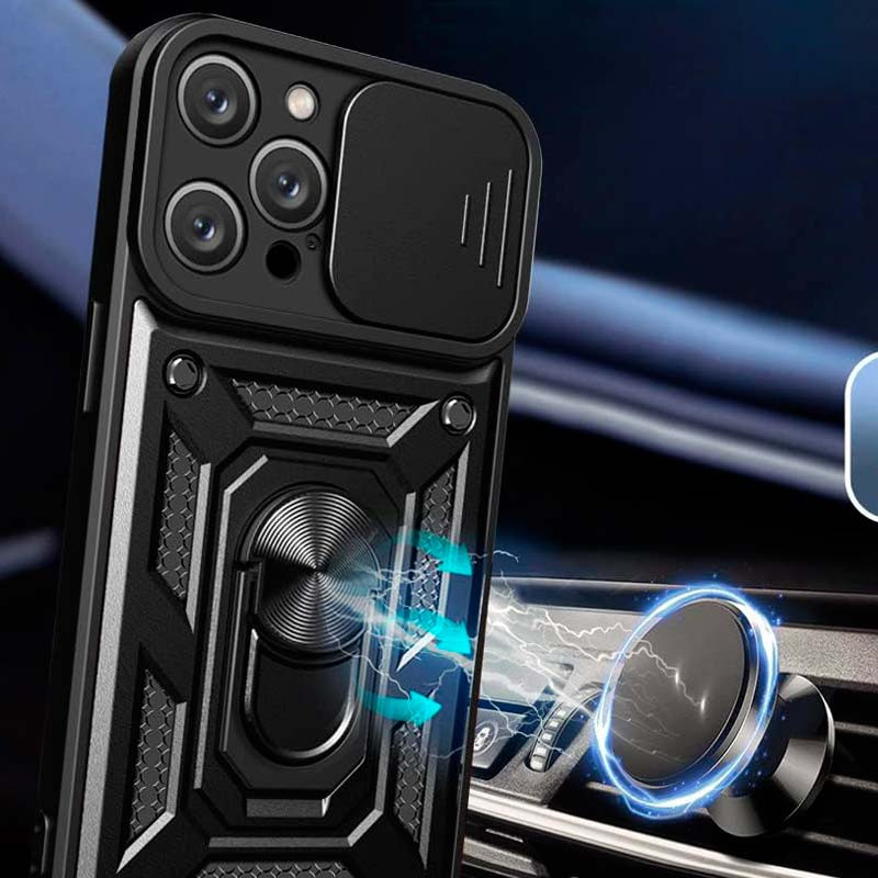 Coque d'armure militaire pour Xiaomi 15 5G avec protection de l'appareil photo, support métallique et anneau Noir - Ítem2