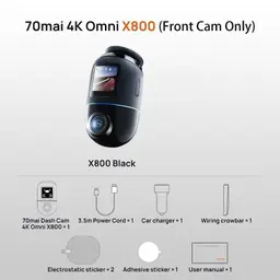 70mai Omni X800 128 GB 4K Wi-Fi/4G Preto, conteúdo da embalagem