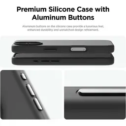 Capa macia preta para iPhone 16 compatível com Magsafe - botões de alumínio