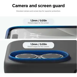 Capa macia preta para iPhone 16 compatível com Magsafe - proteção da câmara e do ecrã