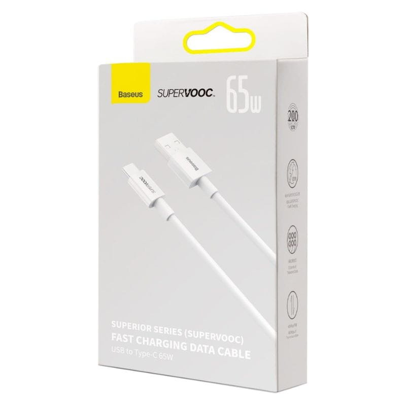 Baseus Superior Series Blanco - Cable USB-A a Tipo C - Ítem1