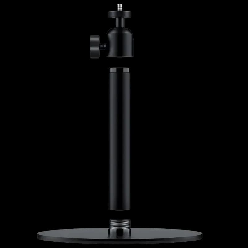 Wanbo PWE104 Soporte de escritorio para proyectores, diseño metálico negro, base circular estable, altura ajustable y rótula con tornillo universal