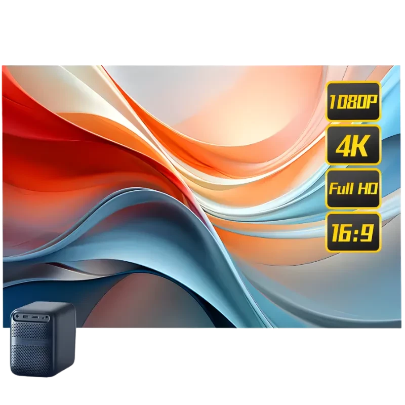 Wanbo - Ecrã de projeção anti-luz HD de 100 polegadas, ecrã de projetor 3D 4K dobrável portátil HD para interiores 16:9 - Item1