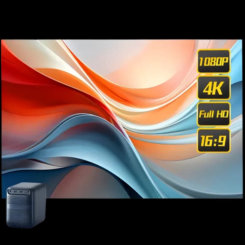 Wanbo - Écran de projection anti-lumière HD 100 pouces, écran de projecteur 3D 4K pliable portable HD pour intérieur 16:9