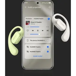 Huawei FreeArc Gris image de l'application avec deux casques différents connectés