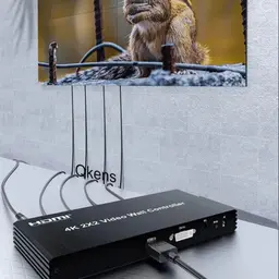 Rullz Qkens - Processador de vídeo wall HDMI DVI 2x2 imagens conectado a um ecrã