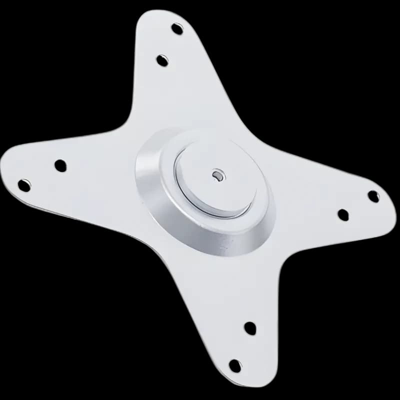 Wanbo WBCA02 plaque dadaptation argentée pour projecteur, forme en X, centre rotatif, multiples trous de fixation, métal robuste pour montage plafond ou mur