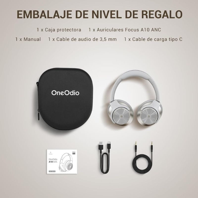 OneOdio A10 ANC Branco - Auscultadores Bluetooth - Item1