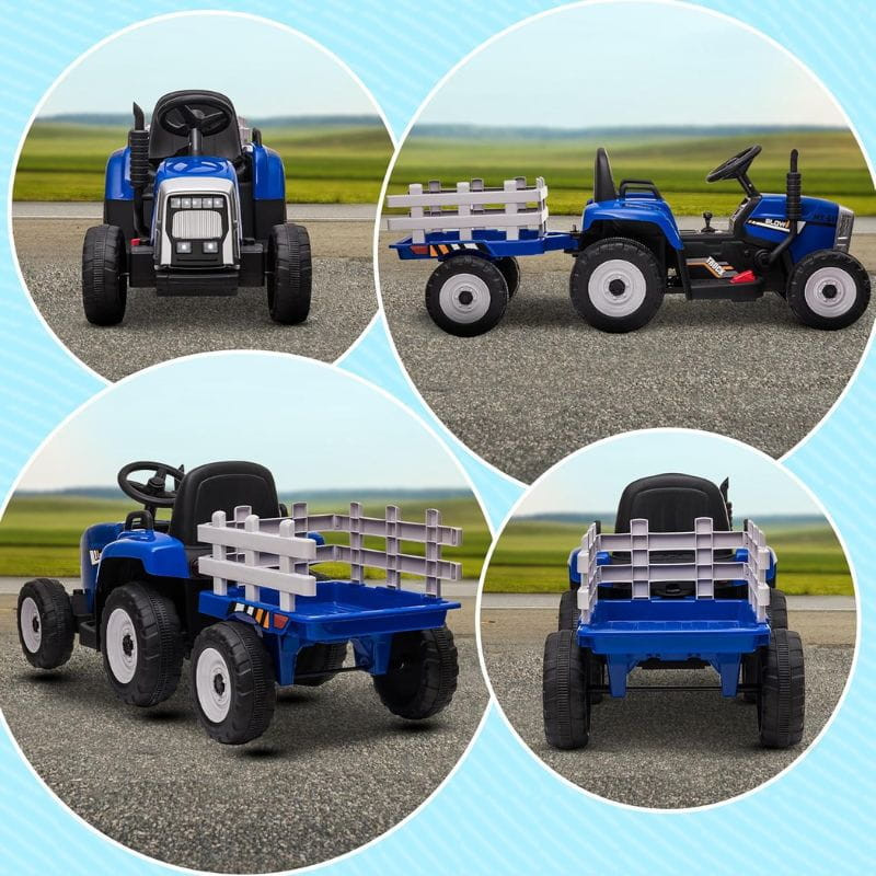 Tractor Ceres con remolque Azul - Coche eléctrico para niños - Ítem3