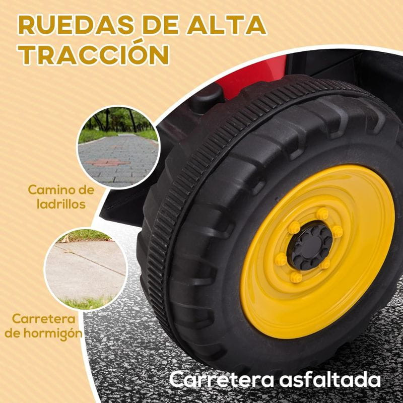  Tractor Ceres com reboque 12V Vermelho - Carro elétrico para crianças - Item4