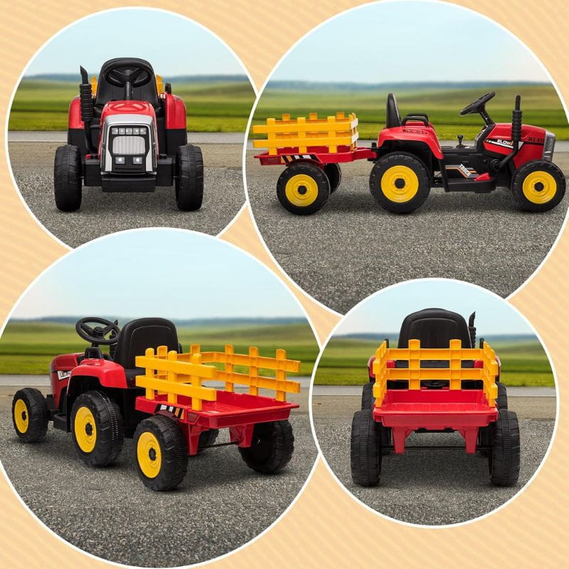  Tractor Ceres com reboque 12V Vermelho - Carro elétrico para crianças - Item3