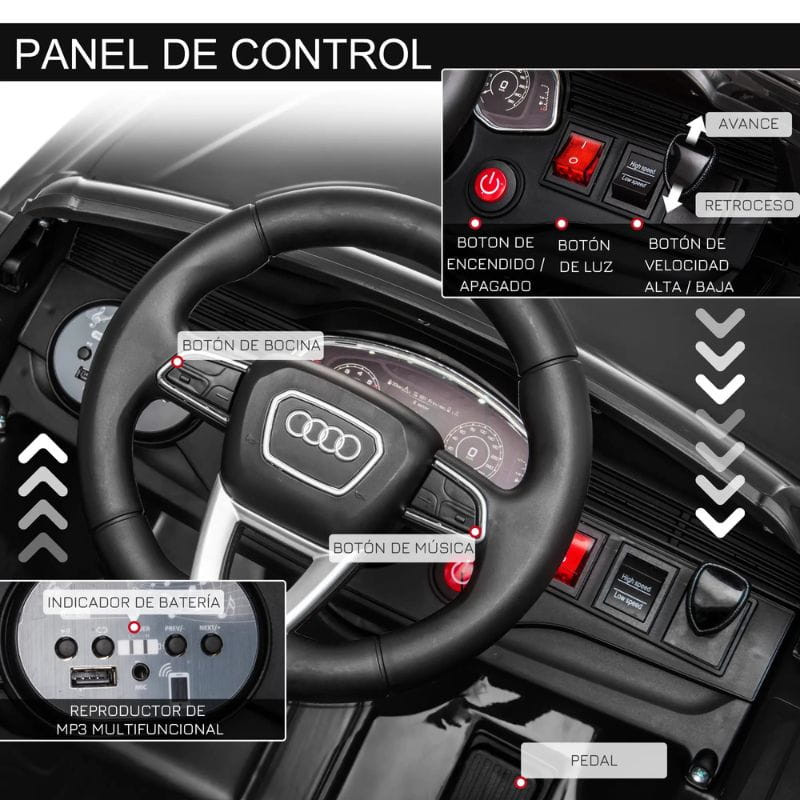  Audi RS Q8 12V Preto - Carro elétrico para crianças - Item3
