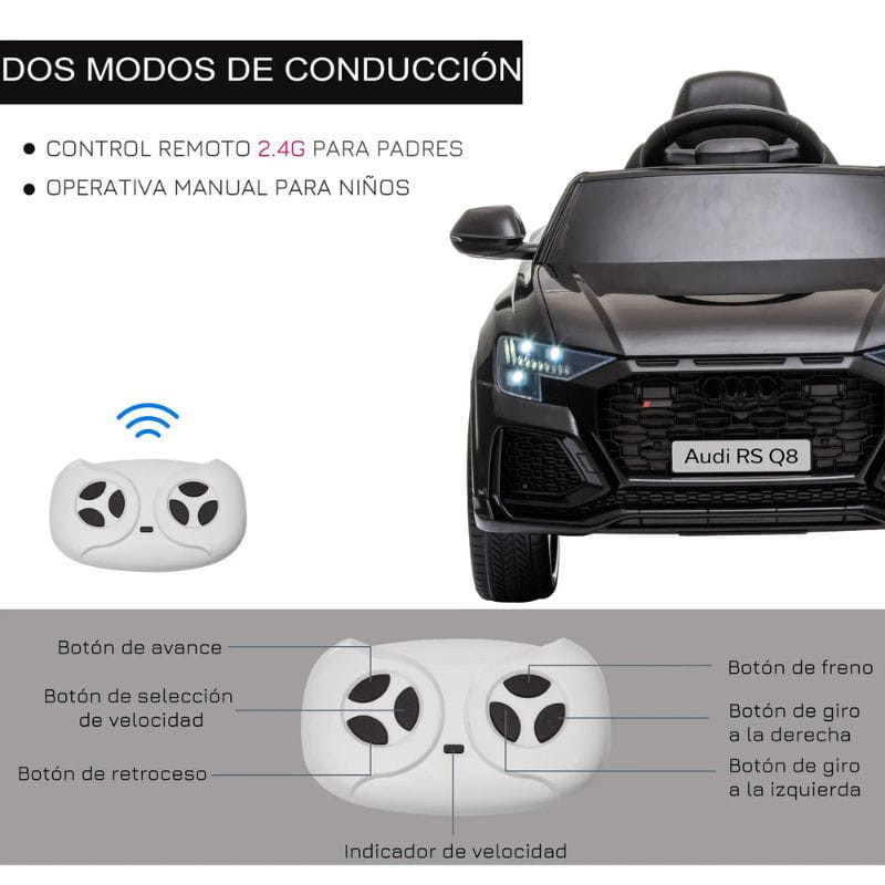  Audi RS Q8 12V Preto - Carro elétrico para crianças - Item4