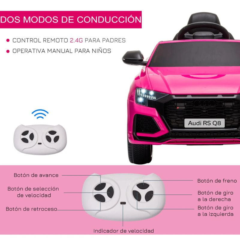 Audi RS Q8 12V Rosa - Coche eléctrico para niños - Ítem4