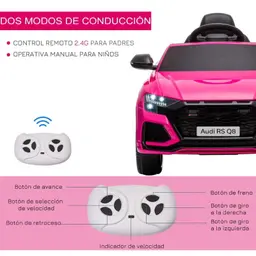 Audi RS Q8 12V Rose - Voiture électrique pour enfants avec deux modes de conduite