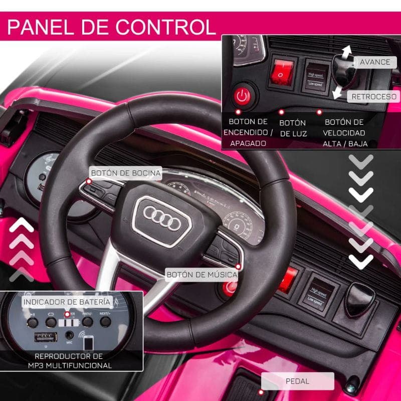 Audi RS Q8 12V Rose - Voiture électrique pour enfants avec panneau de commande