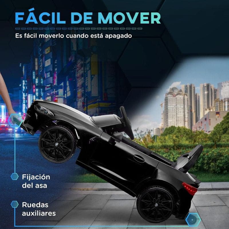M4 12V Noir - Voiture électrique pour enfants avec poignée de transport