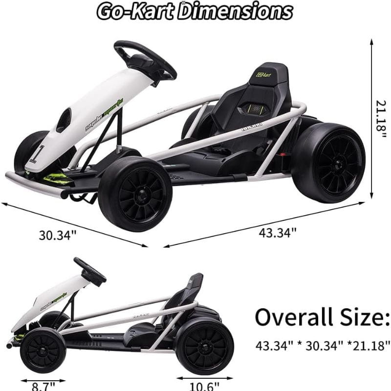 Kart 24V Blanco - Coche eléctrico para niños - Ítem2