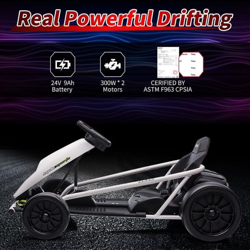 Kart 24V Blanco - Coche eléctrico para niños - Ítem3