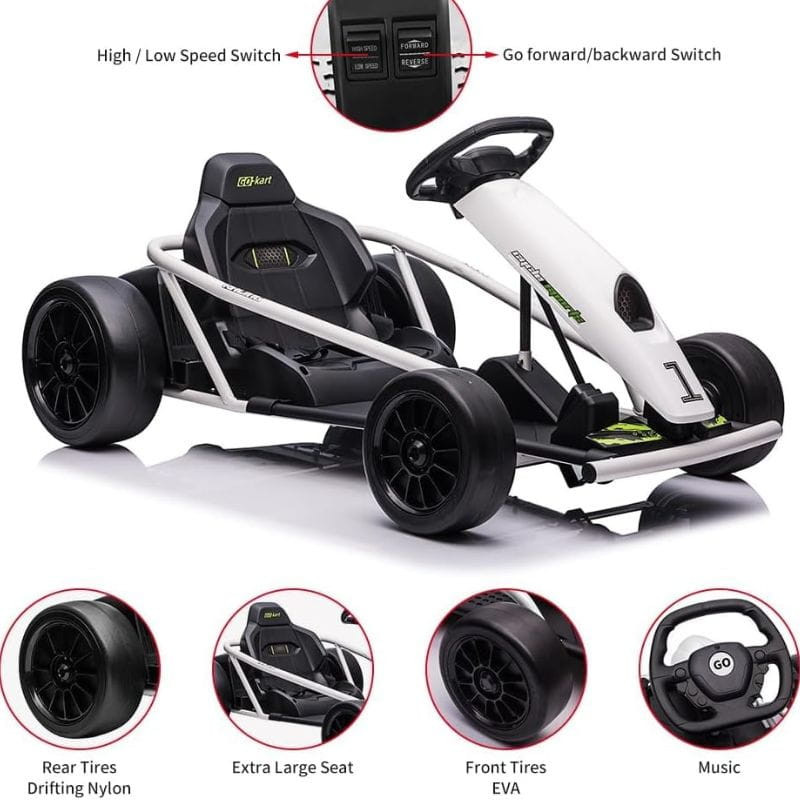 Kart 24V Blanco - Coche eléctrico para niños - Ítem1
