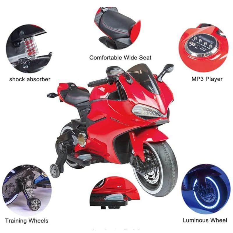 Motorbike 12V Roja - Moto eléctrica para niños - Ítem6