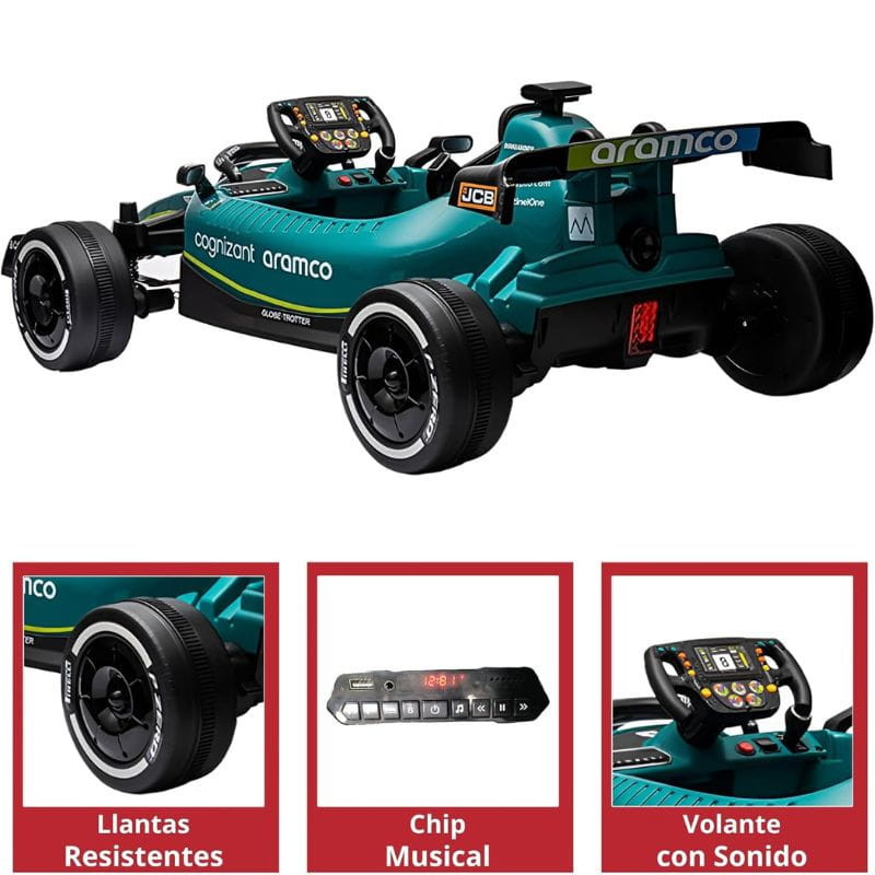 Coche F1 24V Verde Racing Green - Coche eléctrico para niños - Ítem3