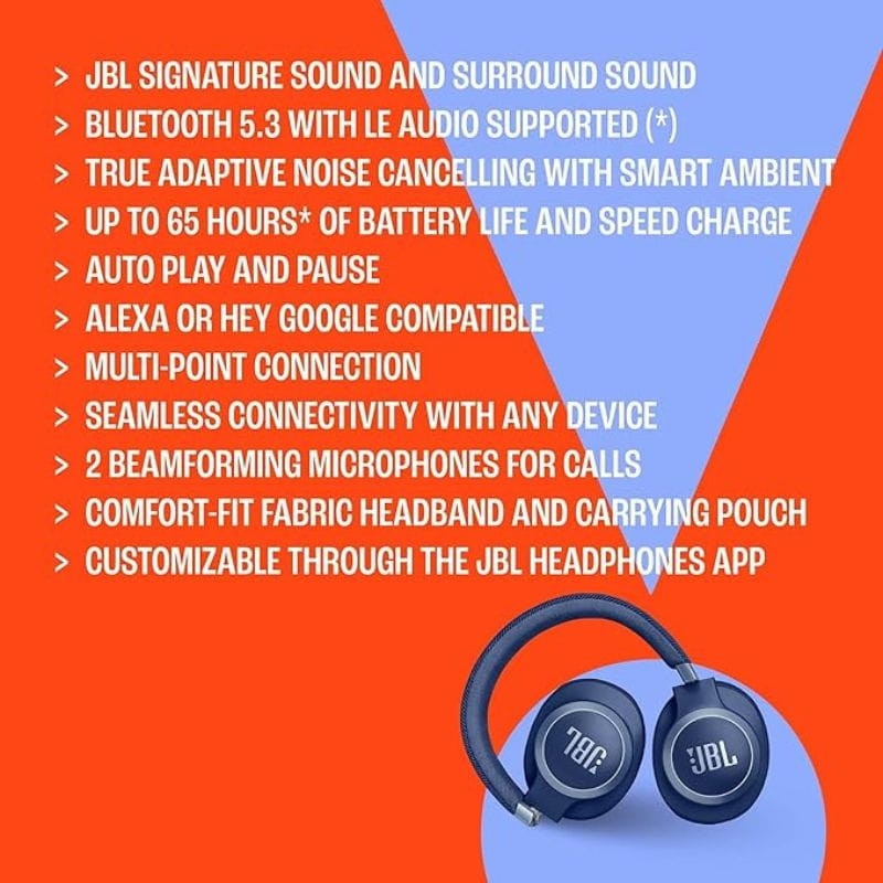 Auscultadores Bluetooth JBL Live 770NC ANC Bege - Item3
