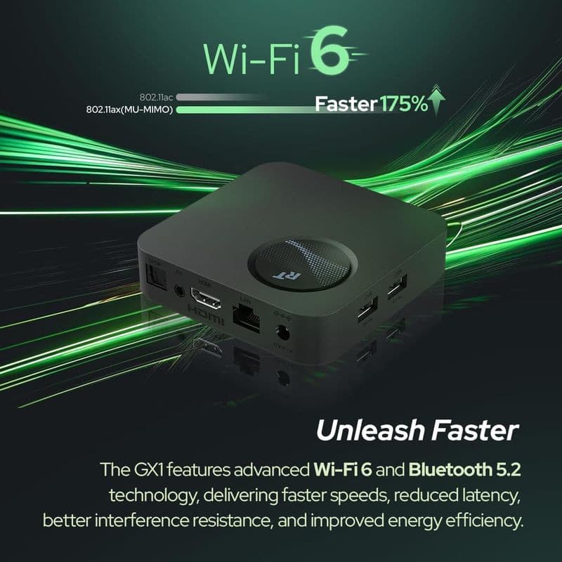 Wi-Fi de Rocktek GX-1 RTD1325TPV 4GB/32GB Android 12 - Android TV
