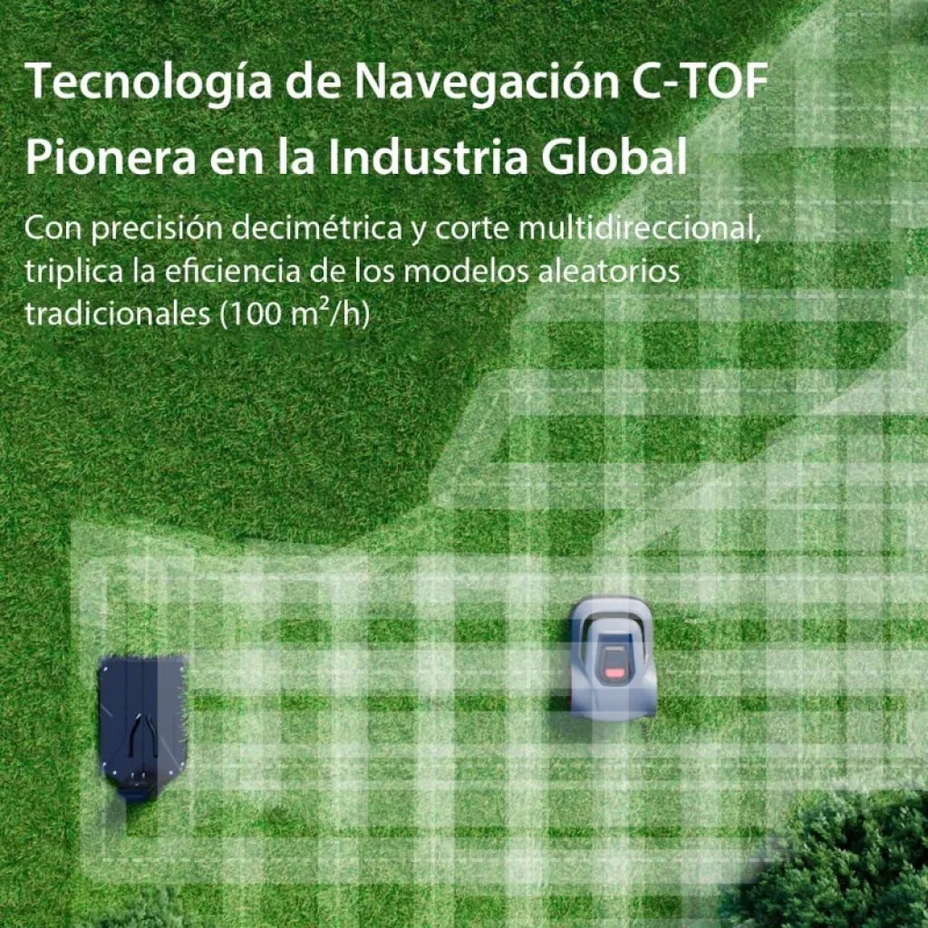 Corta-relva robotizado Redkey MGC500, cinzento com detalhes em vermelho, base de carregamento incluída, design compacto e moderno para jardins até 500 m² com cabo - Item1