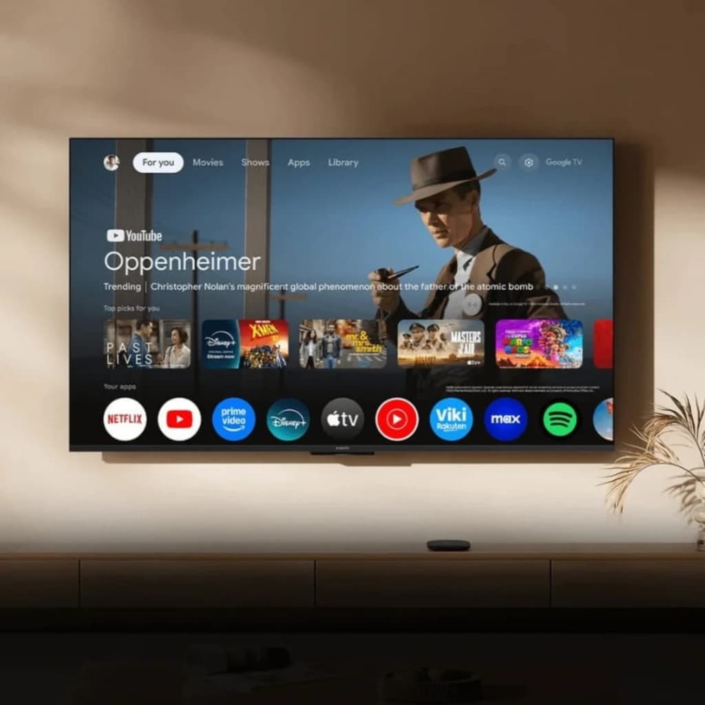 Xiaomi TV Box S 3rd Gen 4K 32GB con Android TV, interfaz de apps en pantalla, soporte 4K HDR, control por voz y conectividad WiFi para streaming fluido